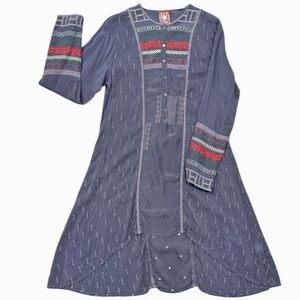 JOHNNY WAS Embroidered Long Sleeve Tunic Sz M